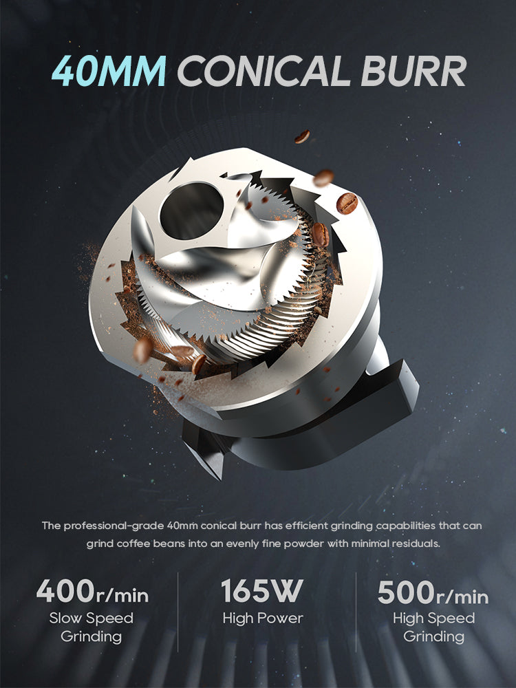 HiBrew 48 mm Conical Burr Electric Coffee Grinder