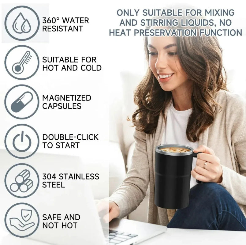 Auto Stir Coffee Mug: USB Rechargeable