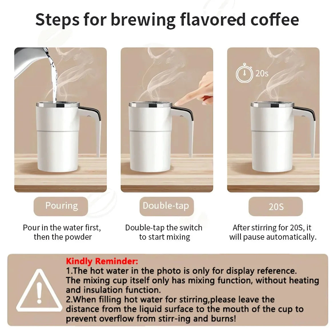 Auto Stir Coffee Mug: USB Rechargeable